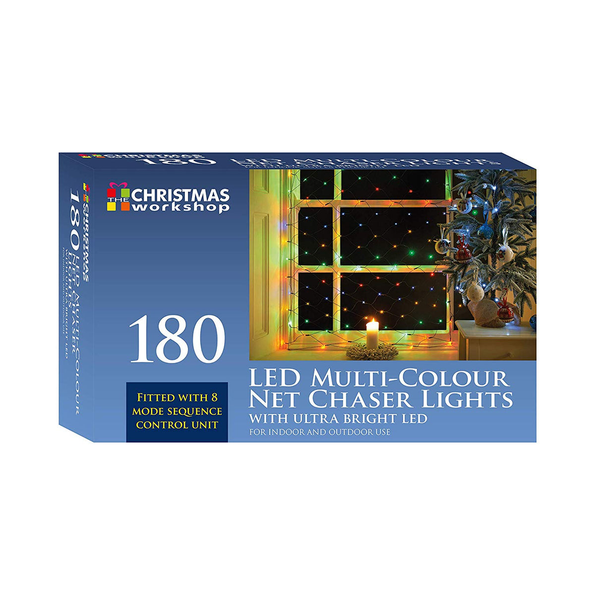 180 multicoloured LED Christmas net lights alternate view