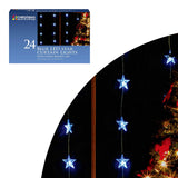 24 blue LED star curtain Christmas lights 1.2m x 0.8m