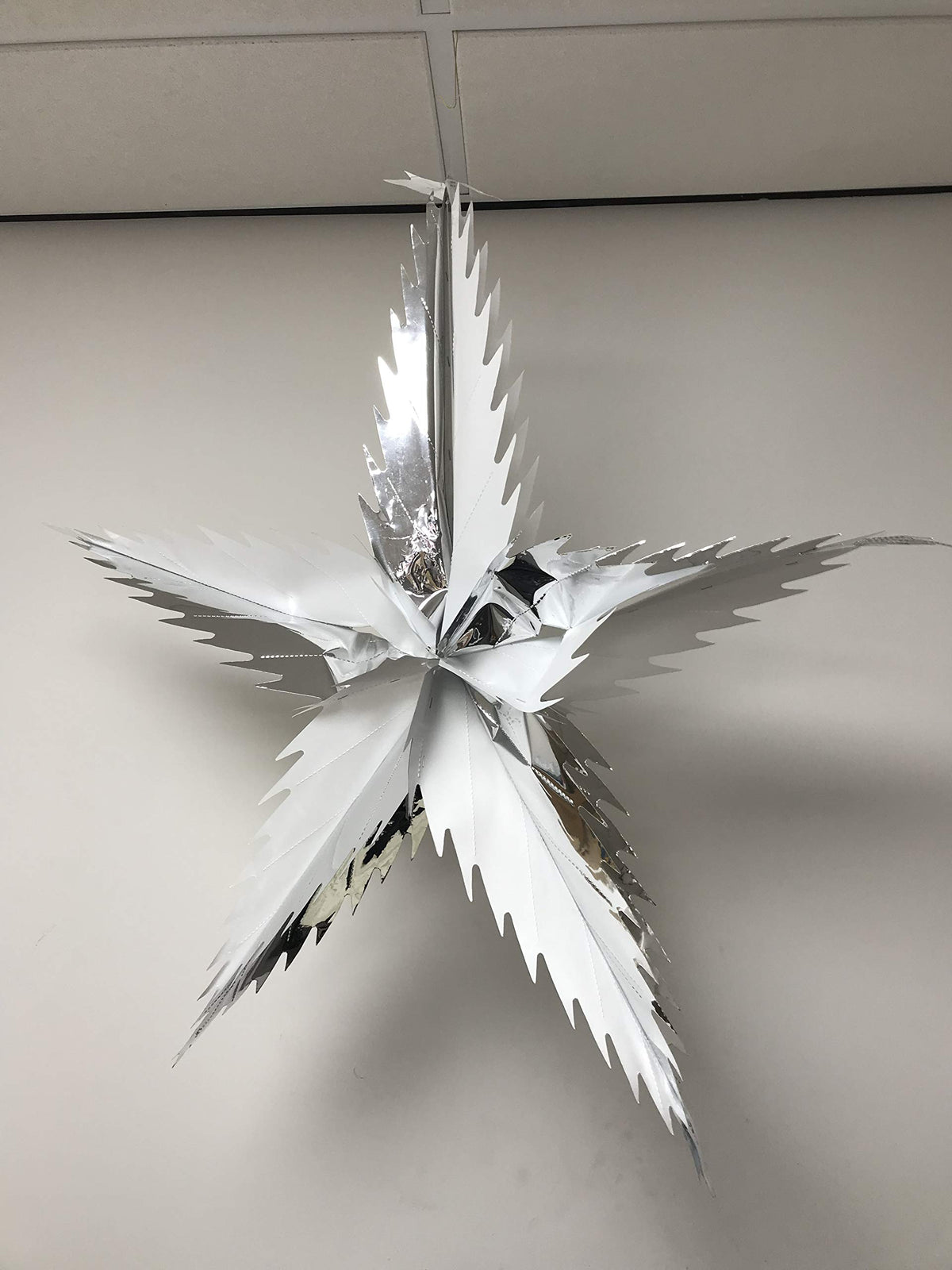 Silver white five-point star foil Christmas decoration