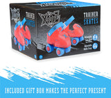 Beginner Trainer Skates, My First 4 Wheel Quad Roller Skates for Kids, Boys and Girls