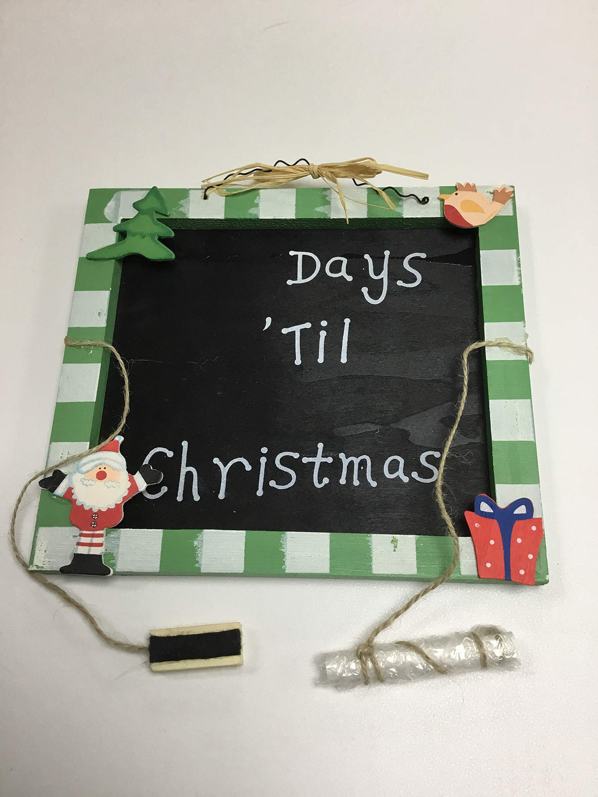 Two wooden countdown to Christmas chalkboards 21 x 19cm