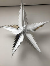 Silver and white foil star festive decoration
