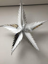 Foil Decoration Christmas Star Spiked - SILVER & WHITE