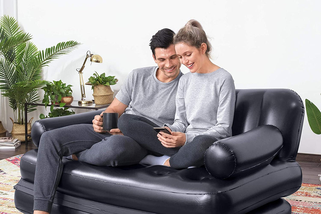 Multipurpose Inflatable Sofa Black PVC