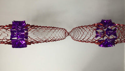 15ft Christmas foil garland decoration - RED & PURPLE