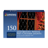 150 bright white LED Christmas net lights alternate view