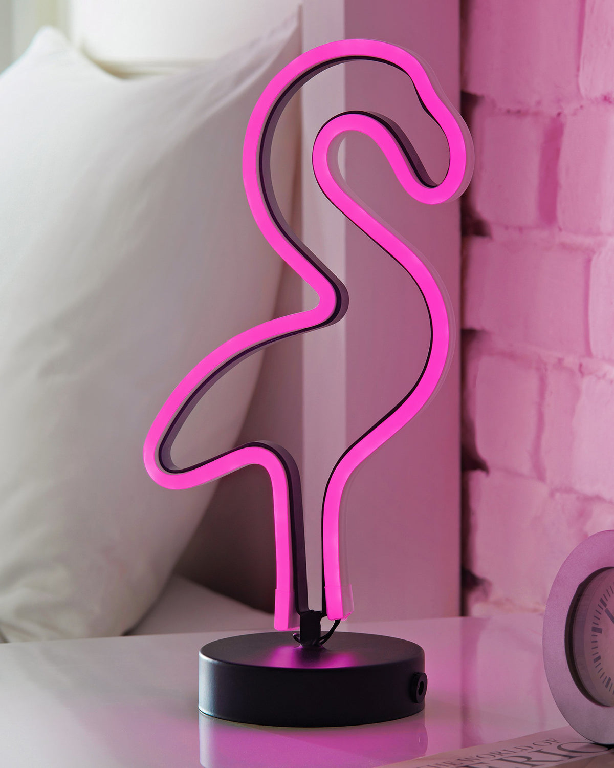 Global Gizmos 30cm pink LED neon flamingo light