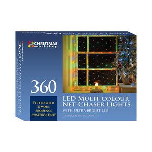 360 LED Multi-Coloured net lights, Indoor and Outdoor