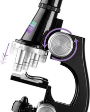 Load image into Gallery viewer, Kids Microscope Set Kit with Light and 100x, 200x, 450x Magnification
