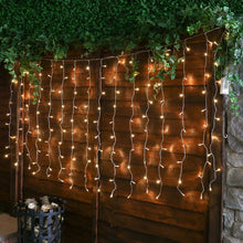 Load image into Gallery viewer, 160 LED Battery Operated Curtain Lights 16 Drops (2x1.05m Warm White)
