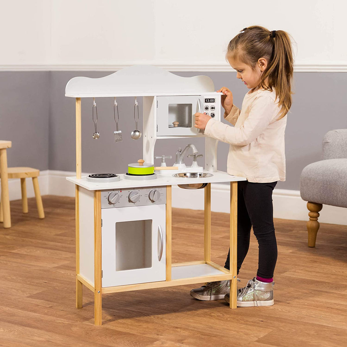 Little Sous Chef wooden kids play kitchen with accessories