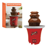 Red chocolate fountain for fruit marshmallows and desserts