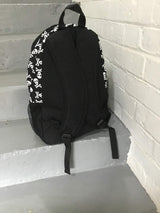 Skull print rucksack with front and mesh storage pockets
