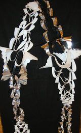 2.7m silver and white foil Christmas garland