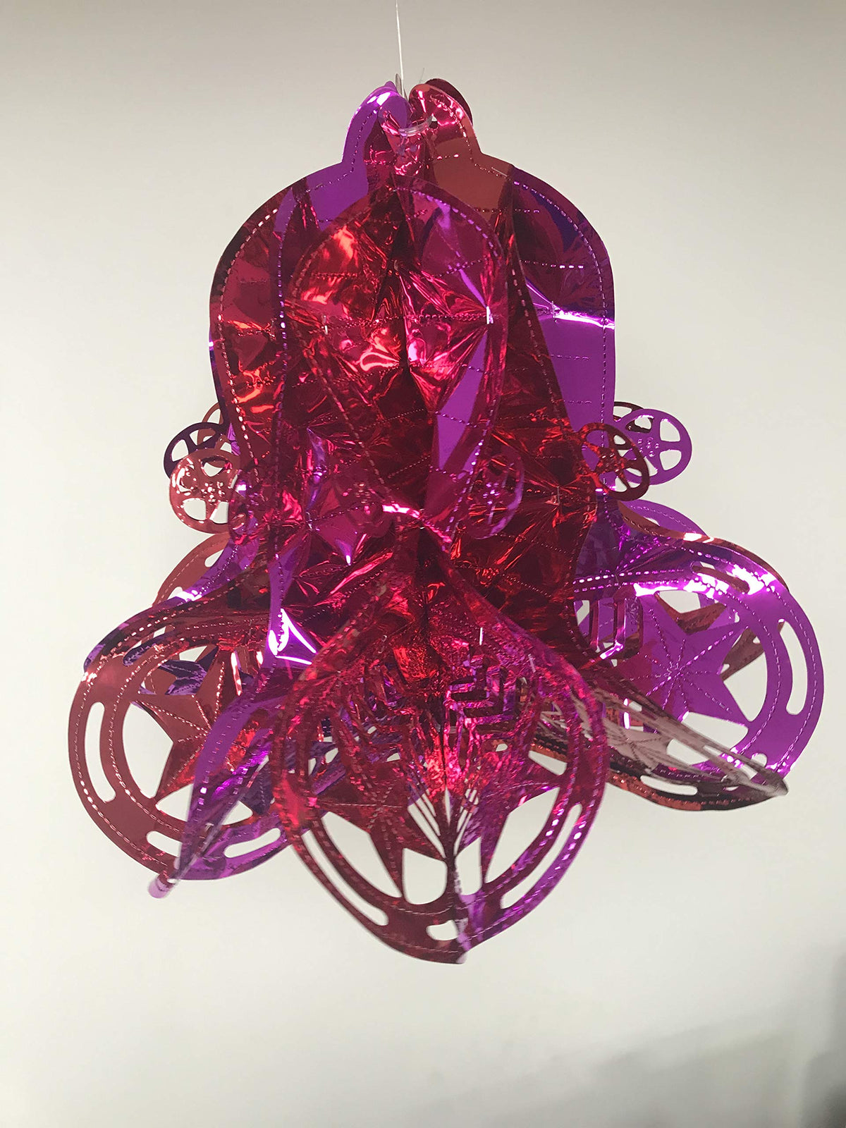 Red purple foil Christmas bell ceiling decoration