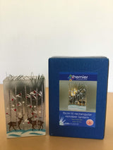 Premier 15cm LED reindeer Christmas vase with warm white lights