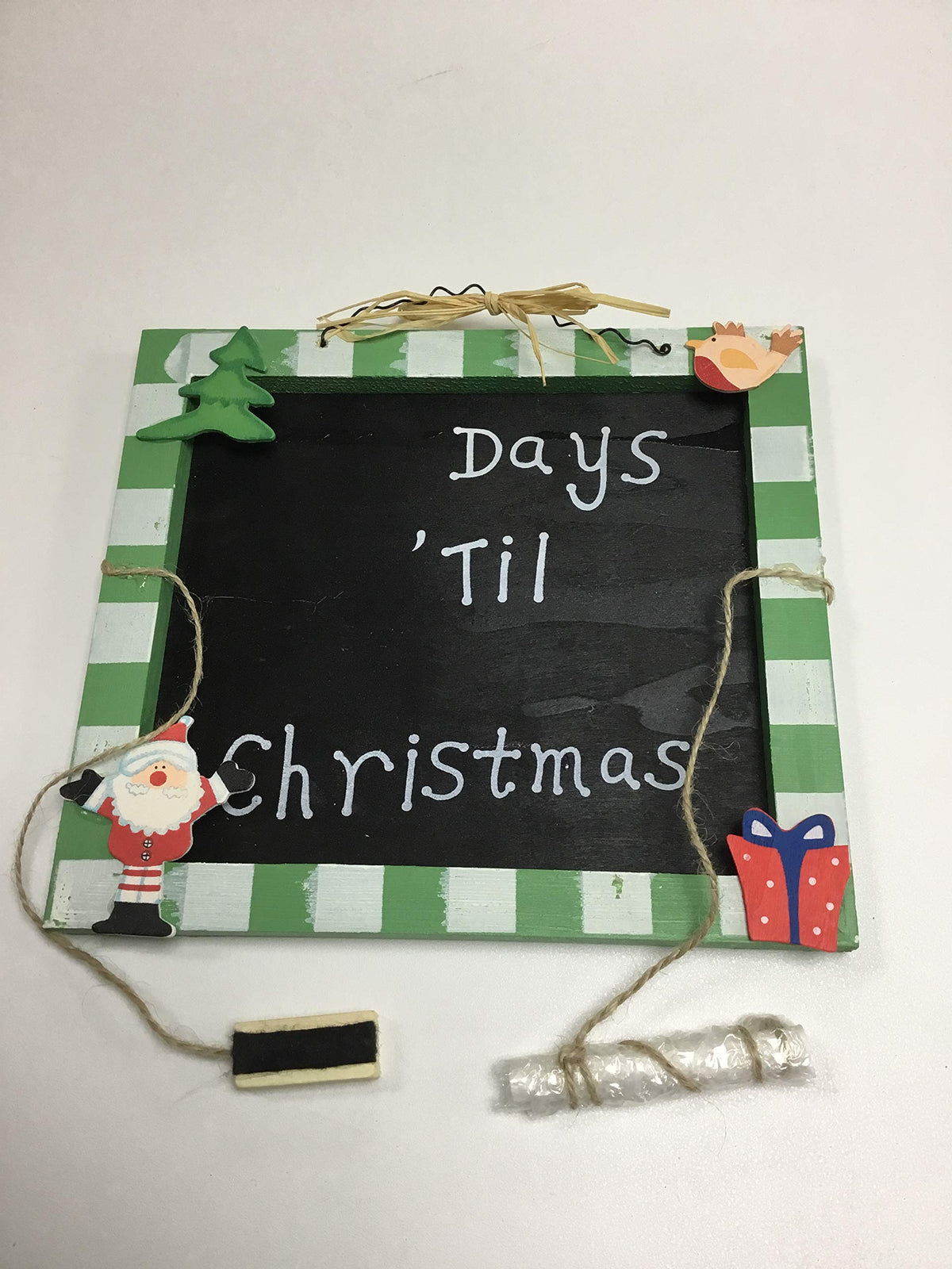 Reusable Christmas countdown chalkboard with chalk