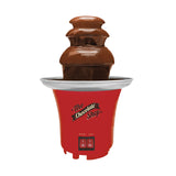 Compact tabletop chocolate fountain red