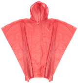 Waterproof adult vinyl poncho with hood red or blue