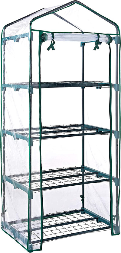 4 Tier Greenhouse / 4 Sturdy Mesh Shelves For Plants / UV Resistant & Tear Resistant Transparent PVC Cover / 10kg Load Per Shelf / Keeps Plants Safe From Weather