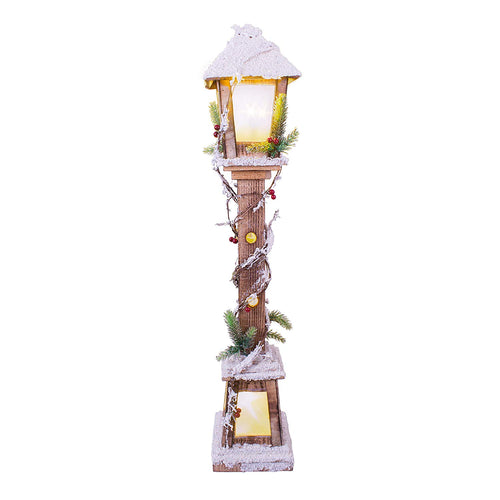 Snow Lamp Post Ornament, Warm White LED, 85cm