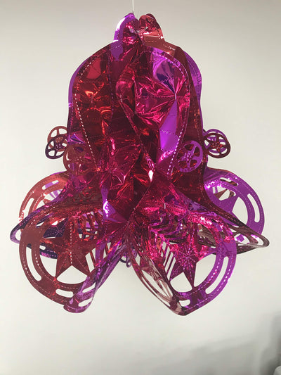 30cm Foil Christmas Bell Decoration (RED/PURPLE)
