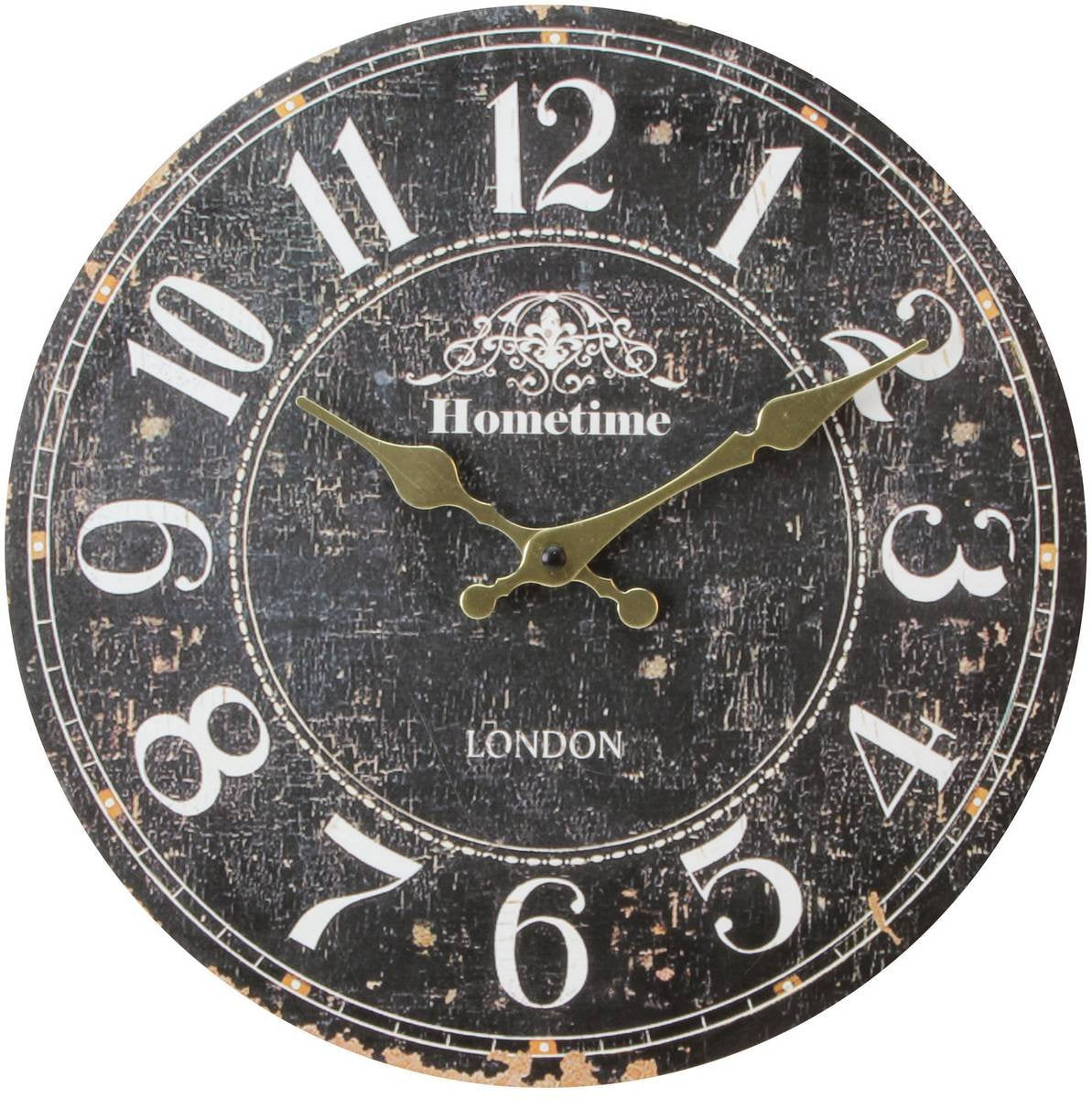 Hometime Whitton brown wall clock with classic analogue face