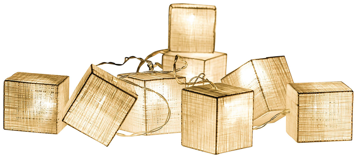 HQ cotton square battery string lights warm white 2.1m