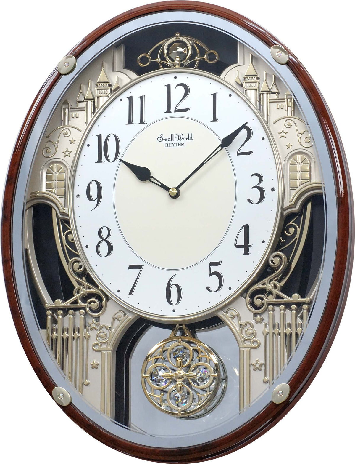 Rhythm Chateau silver musical motion wall clock 4MH865WD23
