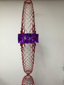 15ft Christmas foil garland decoration - RED & PURPLE