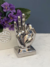 Load image into Gallery viewer, Set of Silver Hand Sculptures, Mirrored Victory Sculpture, Ok Hand
