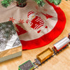 The Christmas Workshop 90cm Snowman Christmas tree skirt white and red