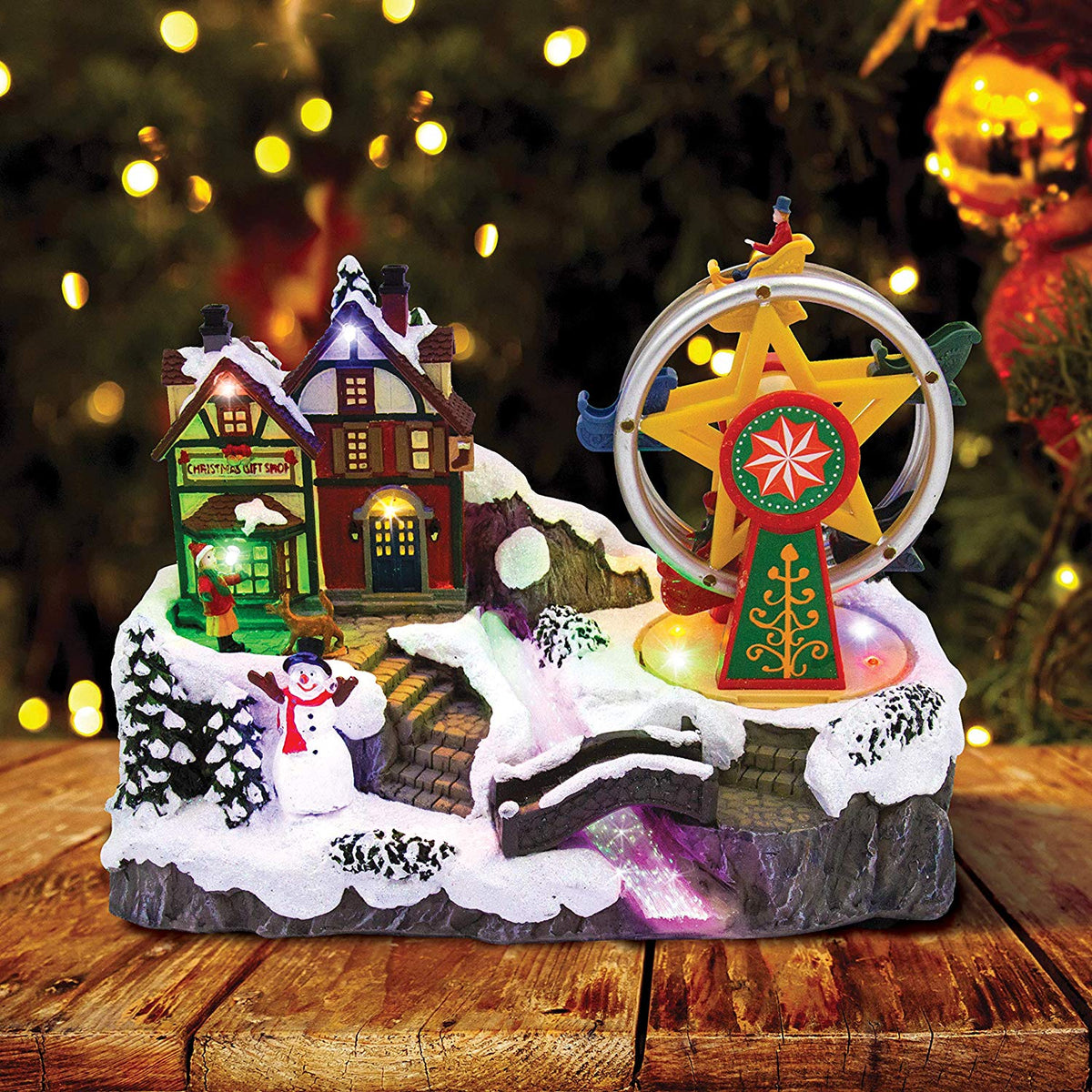 Animated Christmas Ferris wheel ornament