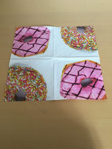 20 Paper Napkins (33cm x 33cm) - Doughnuts
