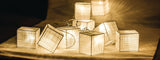 HQ HQLEDSLSQRCOT cotton cube string lights 10 warm white LEDs
