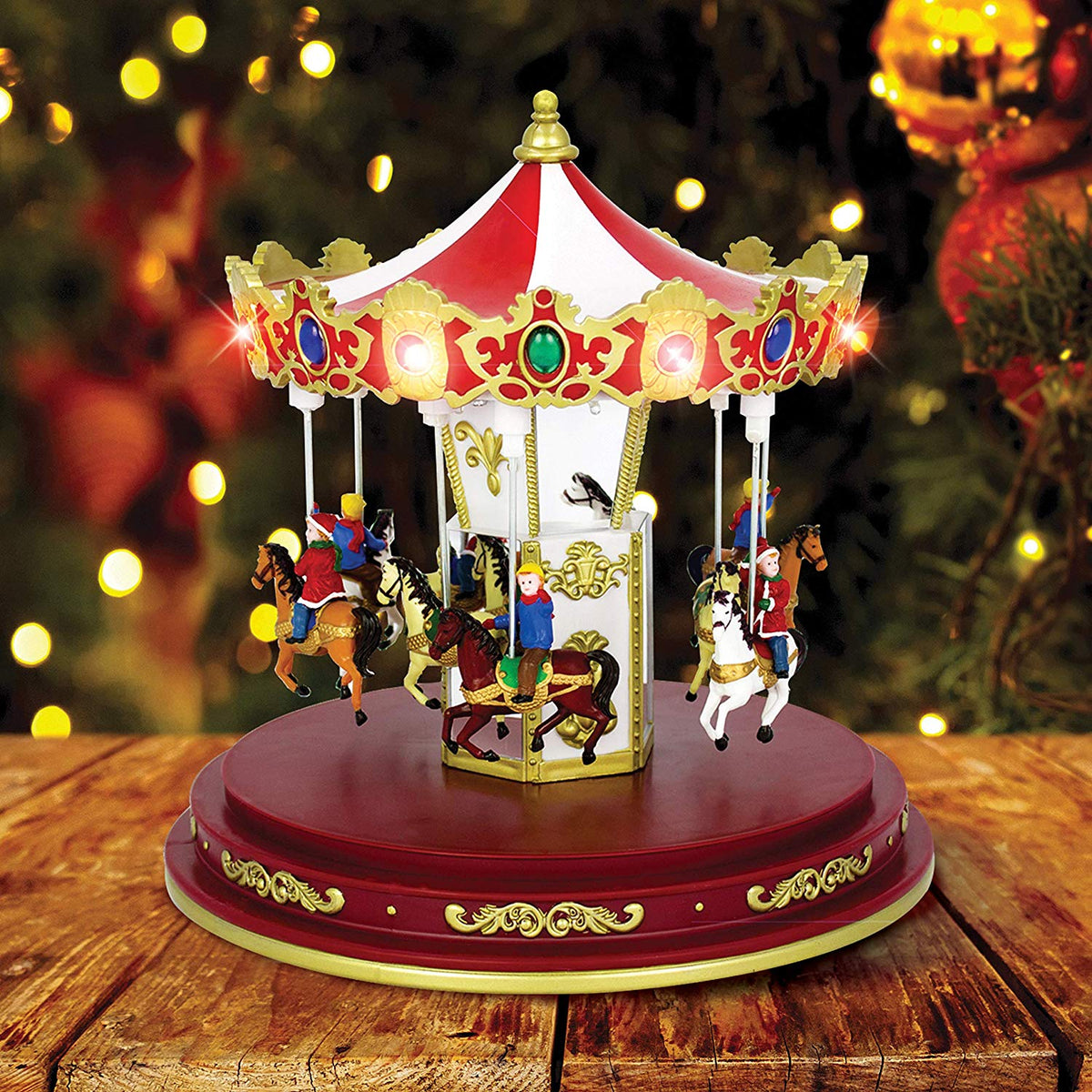 Animated Christmas carousel ornament