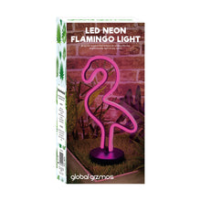 Load image into Gallery viewer, LED Neon Flamingo Light 30cm Powered by Battery or DC Adapter - Fun Indoor Table Lamp Perfect for a Themed Party, Living Room, Bedroom or as a Gift
