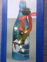 Load image into Gallery viewer, XMAS 29 CM LIT SNOWMAN BOTTLE &amp; WARM WHITE LEDS. PERFECT XMAS DECORATION OR GIFT
