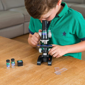 Kids Microscope Set Kit with Light and 100x, 200x, 450x Magnification