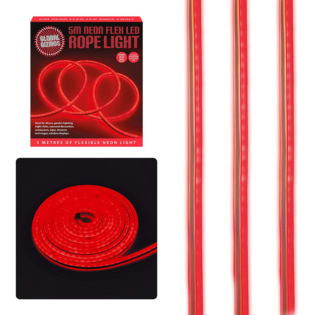 5 Metre LED Neon Flex Decorative Rope Light-Red