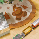 The Christmas Workshop 90cm woodland Christmas tree skirt white and brown