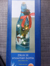 Premier 29cm LED Snowman Christmas bottle with warm white lights