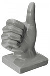 Grey ceramic thumbs up hand ornament