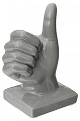 Grey ceramic thumbs up hand ornament