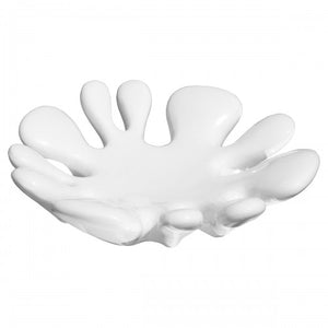 Ceramic Round Splash Dish - White