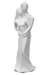 White ceramic bride and groom wedding sculpture