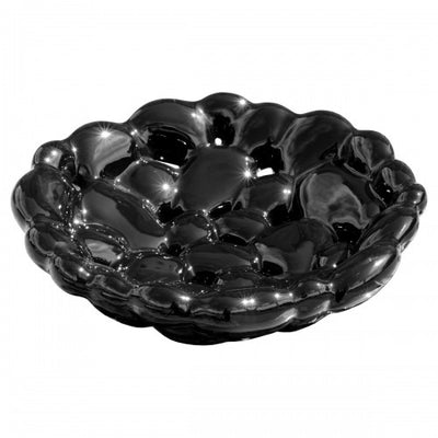 Ceramic Round Bubble Bowl - Black