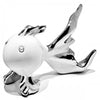 Large white and silver ceramic puffer fish ornament