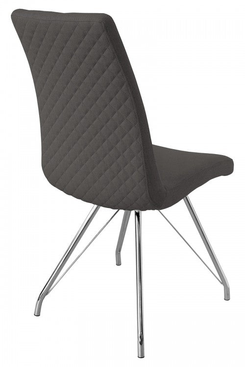Dark grey Madelina fabric dining chair rear view