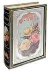Mirrored floral storage book box with colourful rose design